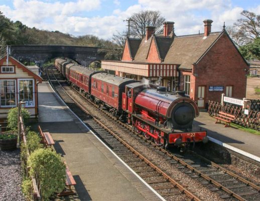 North Norfolk Railway train pulling into the station.