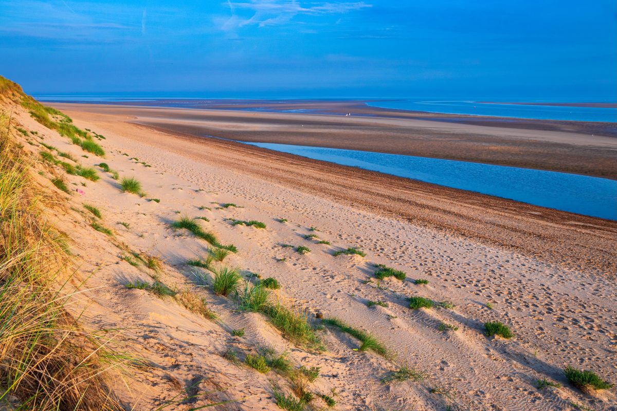 North Norfolk beach blue skies & sandy shores